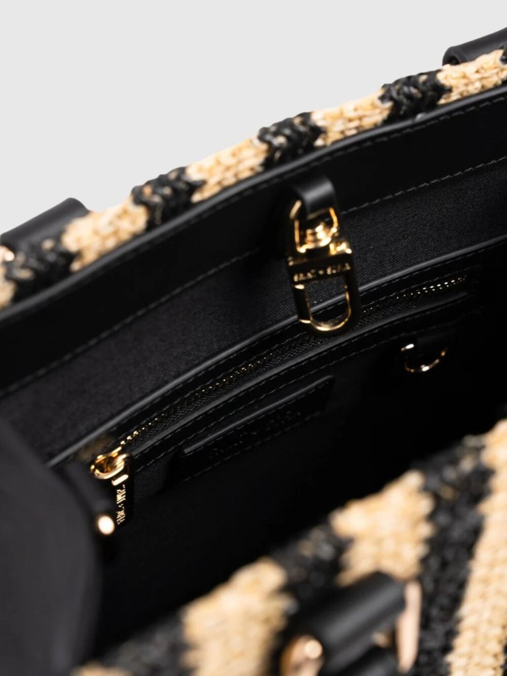 Mia Mini Tote Bag - Black Raffia - Picture 4 of 9